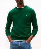 TOMMY HILFIGER Men's Sweaters Green - CASHMERE CREW NECK