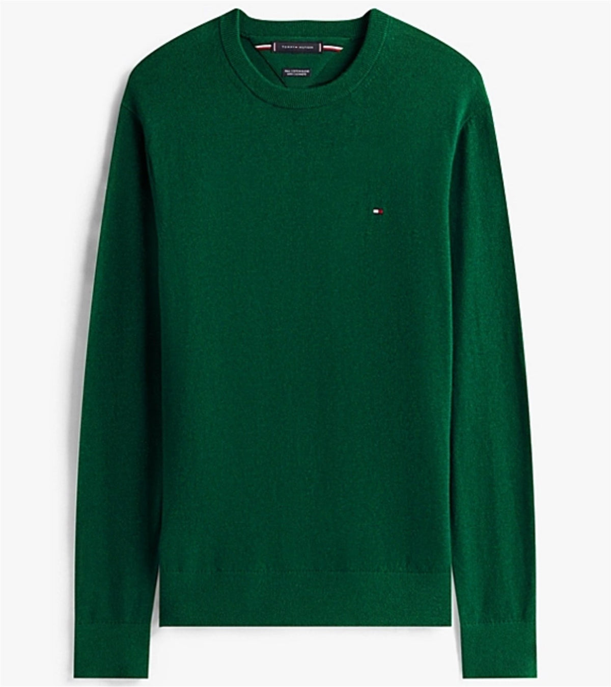 TOMMY HILFIGER Men's Sweaters Green - CASHMERE CREW NECK