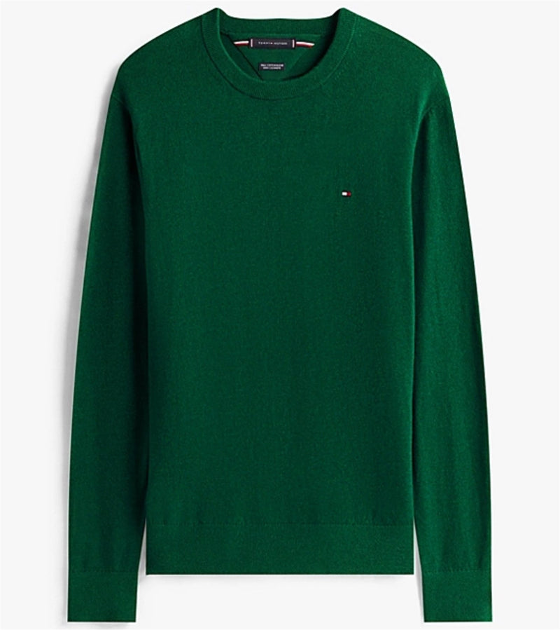 TOMMY HILFIGER Men's Sweaters Green - CASHMERE CREW NECK
