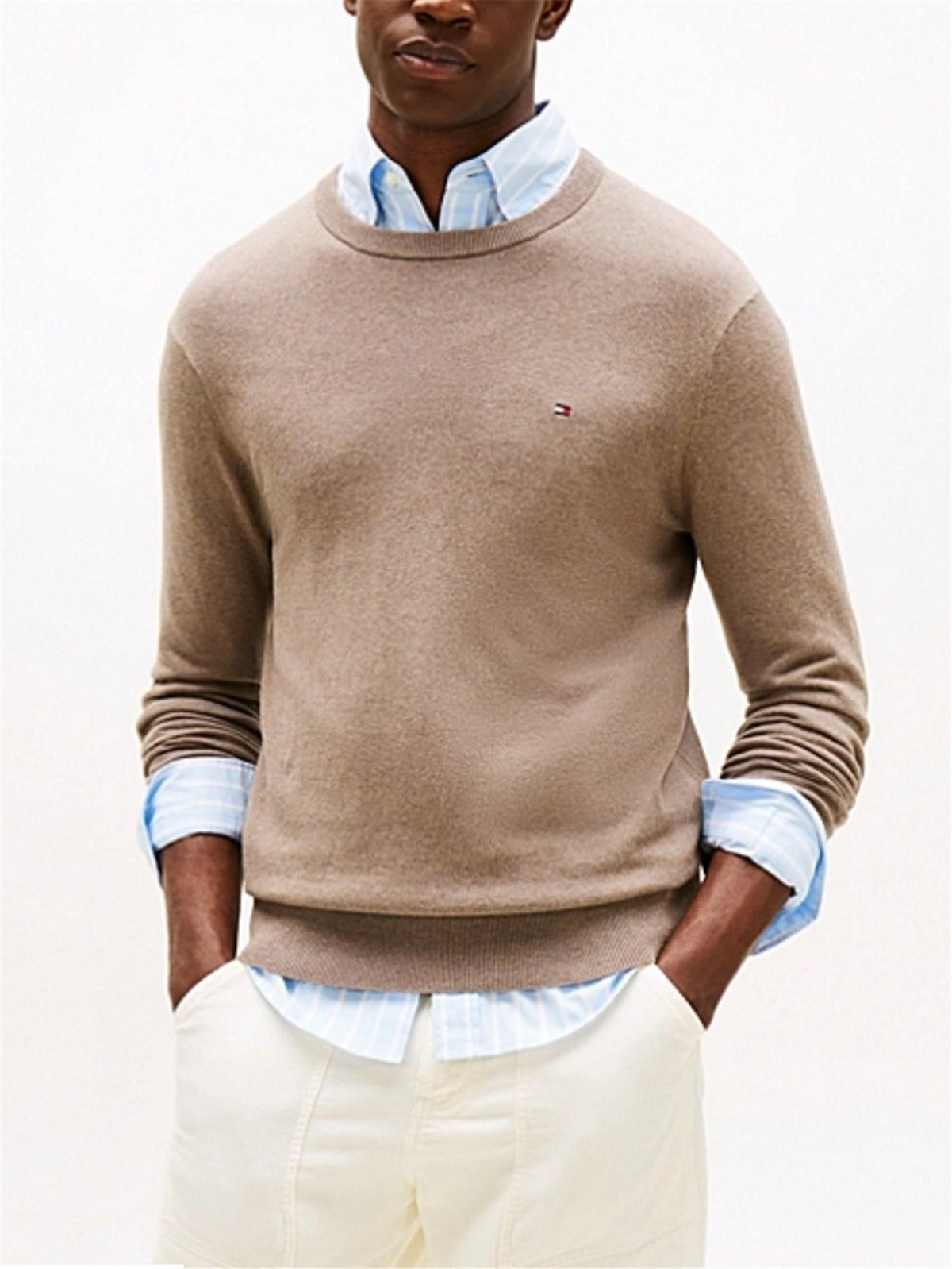 TOMMY HILFIGER Men's Turtleneck Sweaters - Cashmere Crew Neck