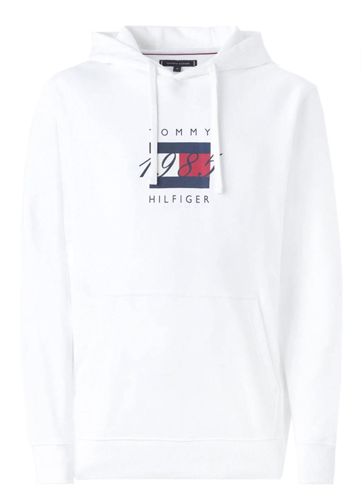 TOMMY HILFIGER Men's White Sweatshirt - FLAG GRAPHIC HOODIE