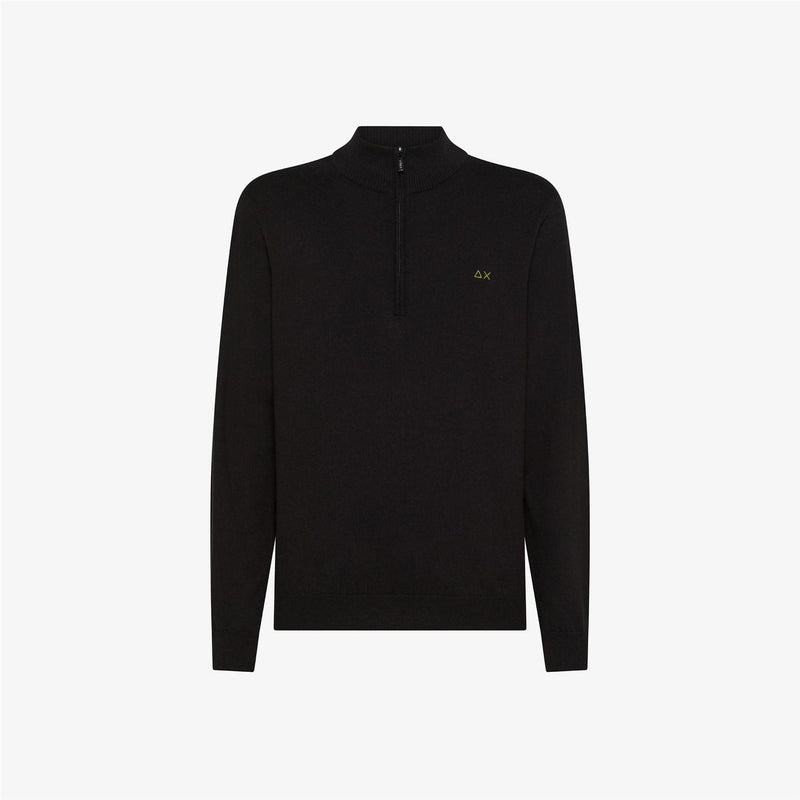 SUN68 Men's Black Sweaters - HALF ZIP