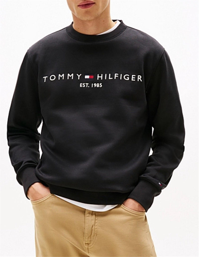 TOMMY HILFIGER Men's Black Sweatshirt - TOMMY LOGO