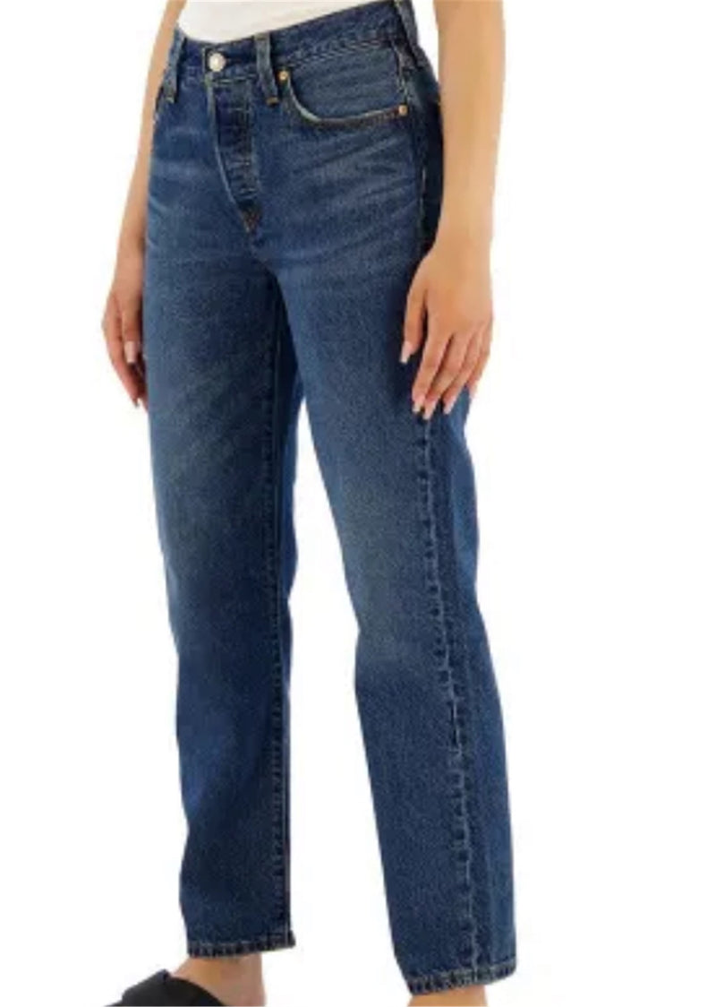 LEVI'S Jeans Women Medium Blue - 501 CROPPED