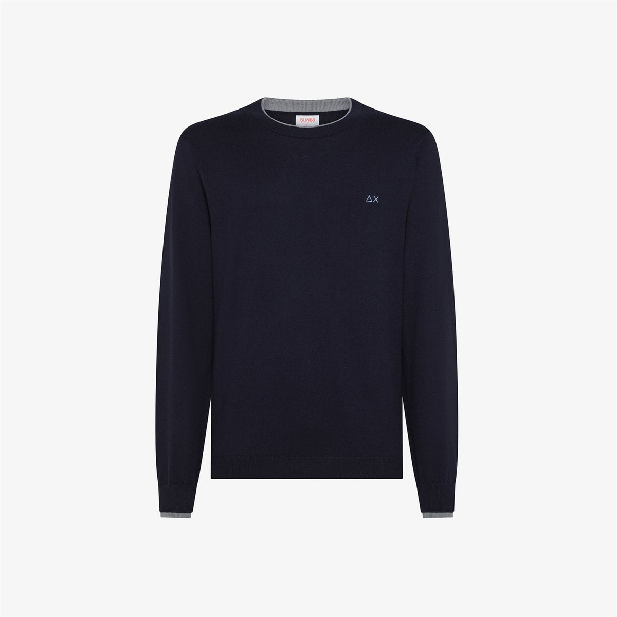 SUN68 Maglia Uomo Blu - ROUND SWEATER