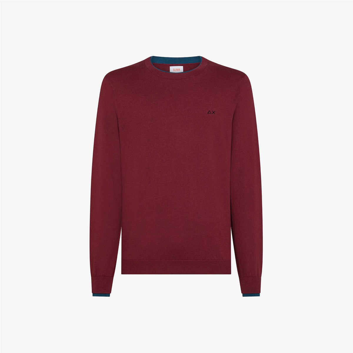 SUN68 Maglia Uomo Bordeaux - ROUND SWEATER