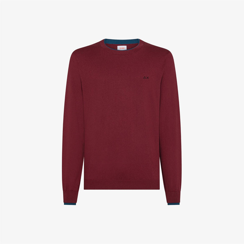 SUN68 Men's Bordeaux Sweater - ROUND SWEATER
