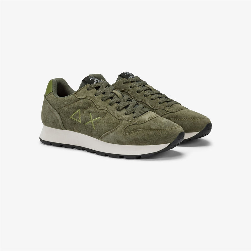 SUN68 Men's Green Sneakers - TOM SUEDE