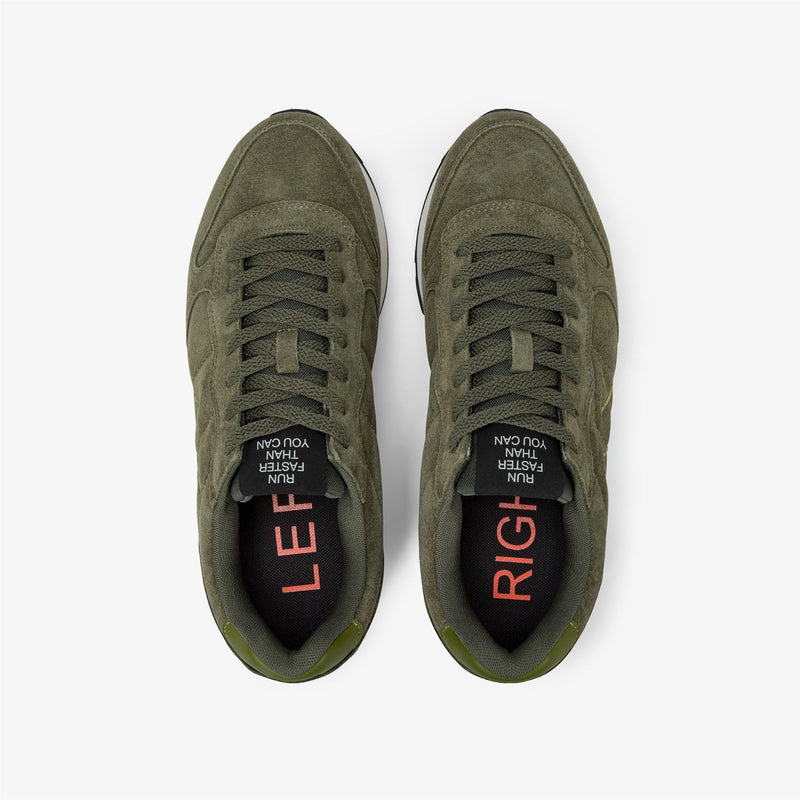SUN68 Men's Green Sneakers - TOM SUEDE