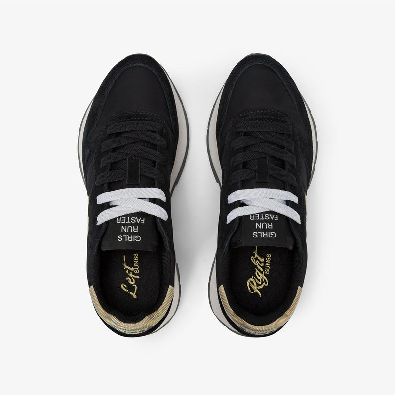 SUN68 Black Women's Sneakers - ALLY GOLD SILVER
