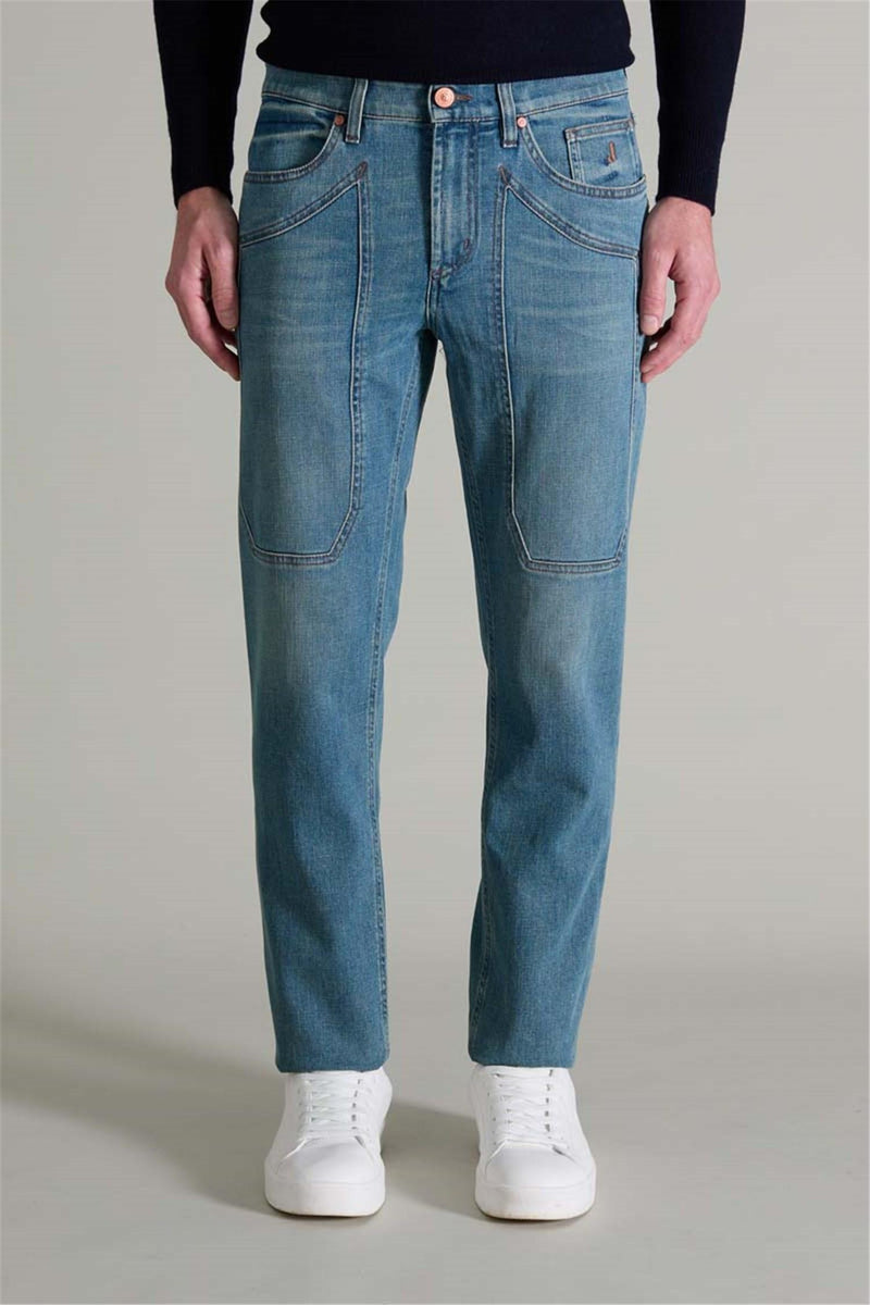 JECKERSON Men's Medium Blue Trousers - JOHN