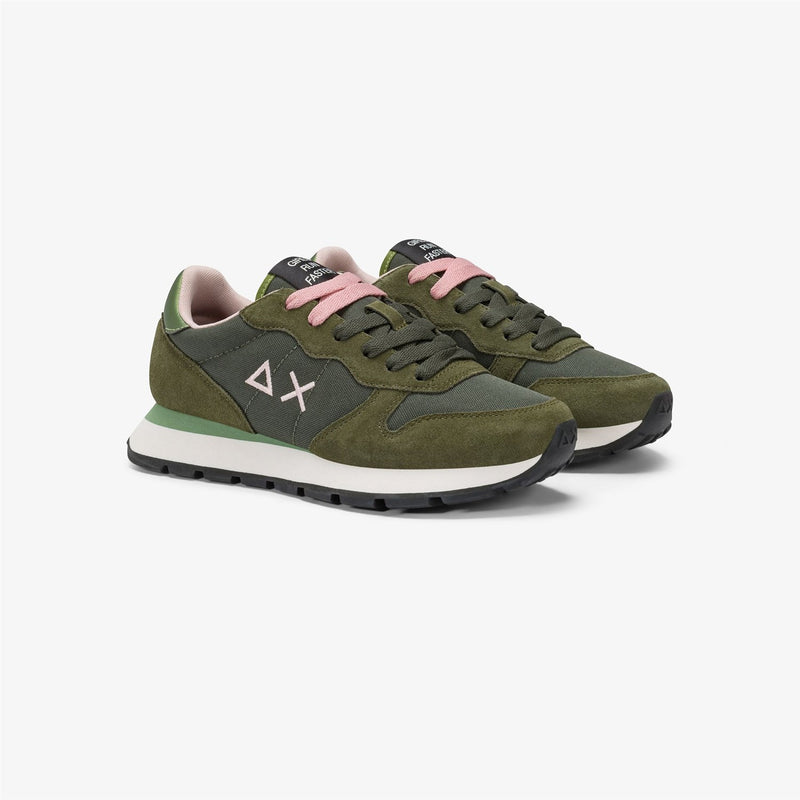 SUN68 Military Green Women's Sneakers - ALLY SOLID