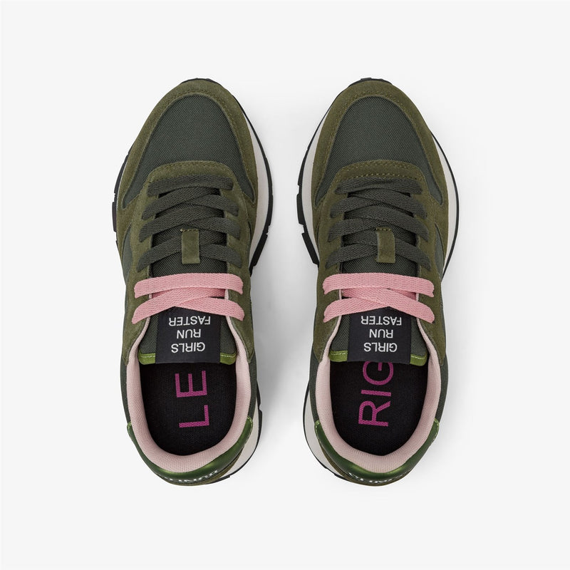 SUN68 Military Green Women's Sneakers - ALLY SOLID