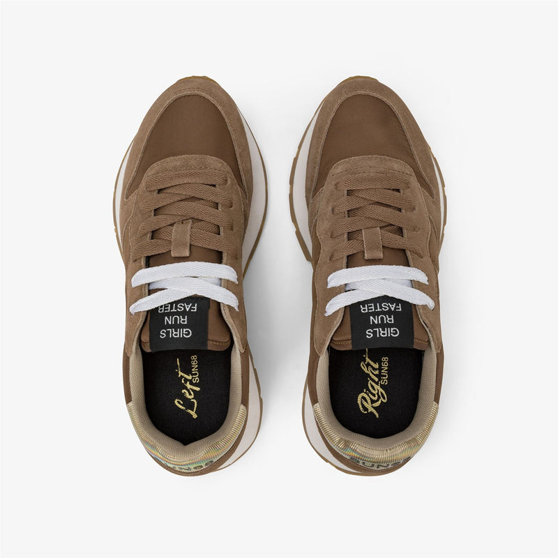 SUN68 Brown Women's Sneakers - ALLY GOLD SILVER