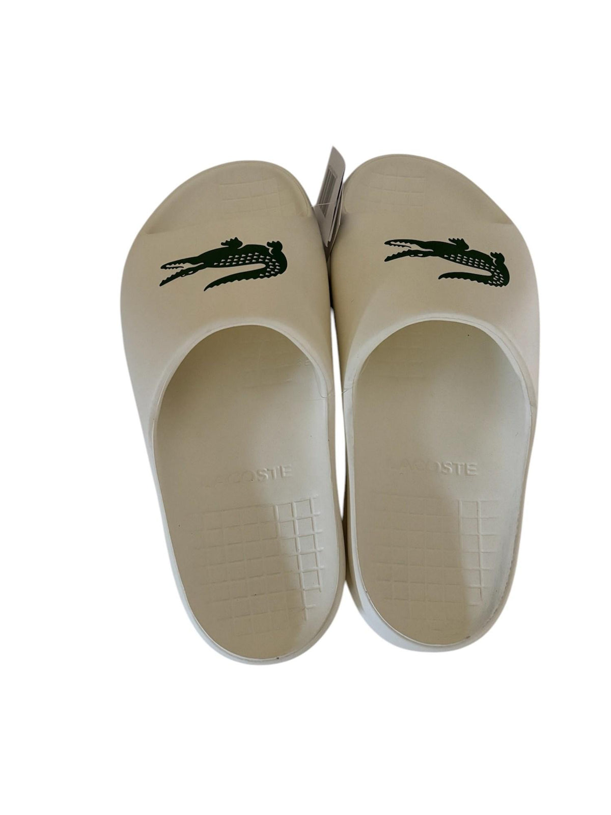 Lacoste Unisex White Slippers - SERVE SLIDE 2.0