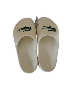 Lacoste Unisex White Slippers - SERVE SLIDE 2.0