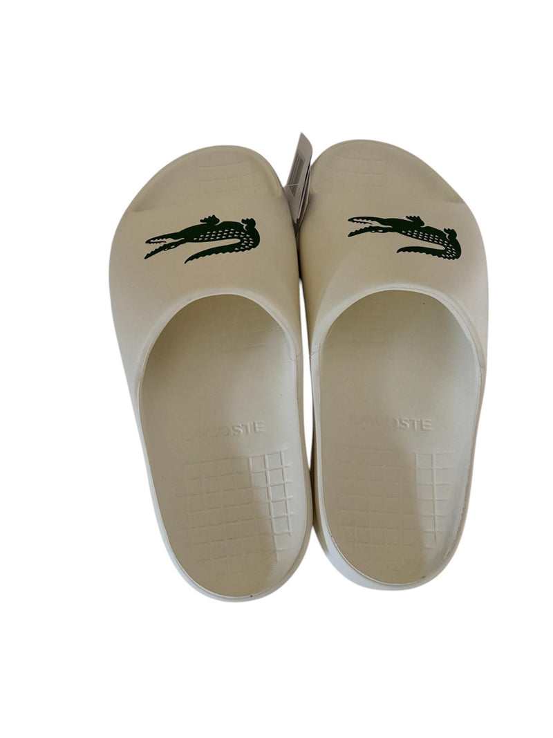 Lacoste Unisex White Slippers - SERVE SLIDE 2.0