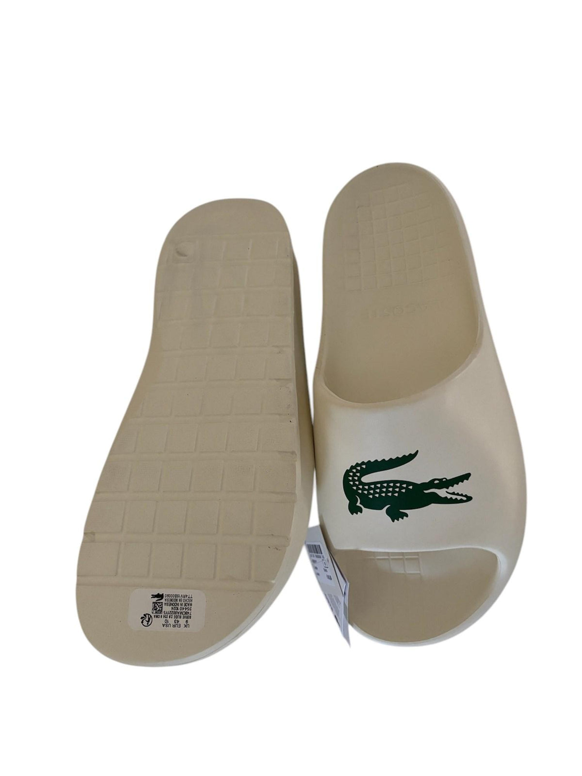 Lacoste Unisex White Slippers - SERVE SLIDE 2.0