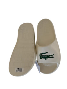 Lacoste Unisex White Slippers - SERVE SLIDE 2.0