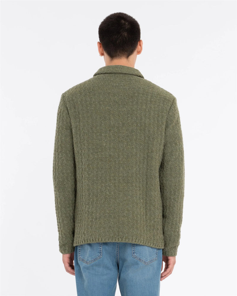 MANUEL RITZ Men's Green Jacket - KNITTED OVERSHIRT