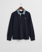 Gant Men's Polo Shirt Dark Blue - REG CHAMBRAY HEAVY RUGGER