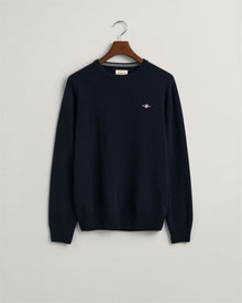 Gant Men's Dark Blue Sweater - SUPERFINE LAMBSWOOL C-NECK