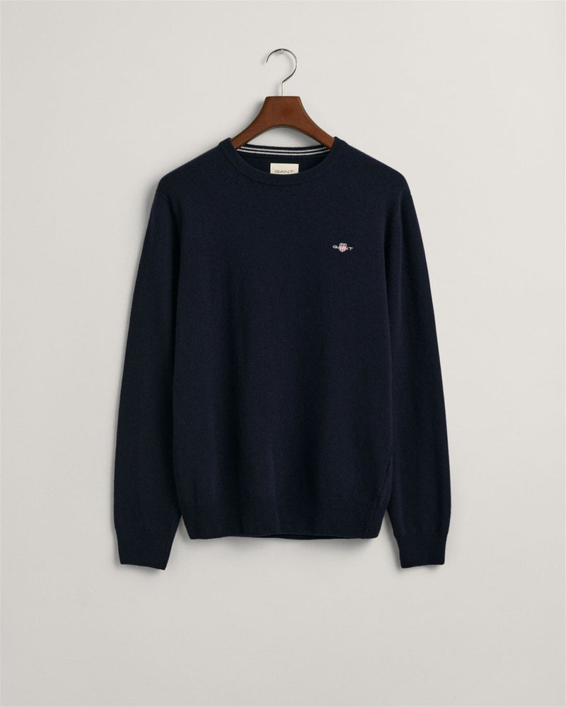 Gant Men's Dark Blue Sweater - SUPERFINE LAMBSWOOL C-NECK