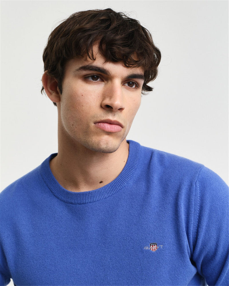Gant Men's Sweater Light Blue - SUPERFINE LAMBSWOOL C-NECK