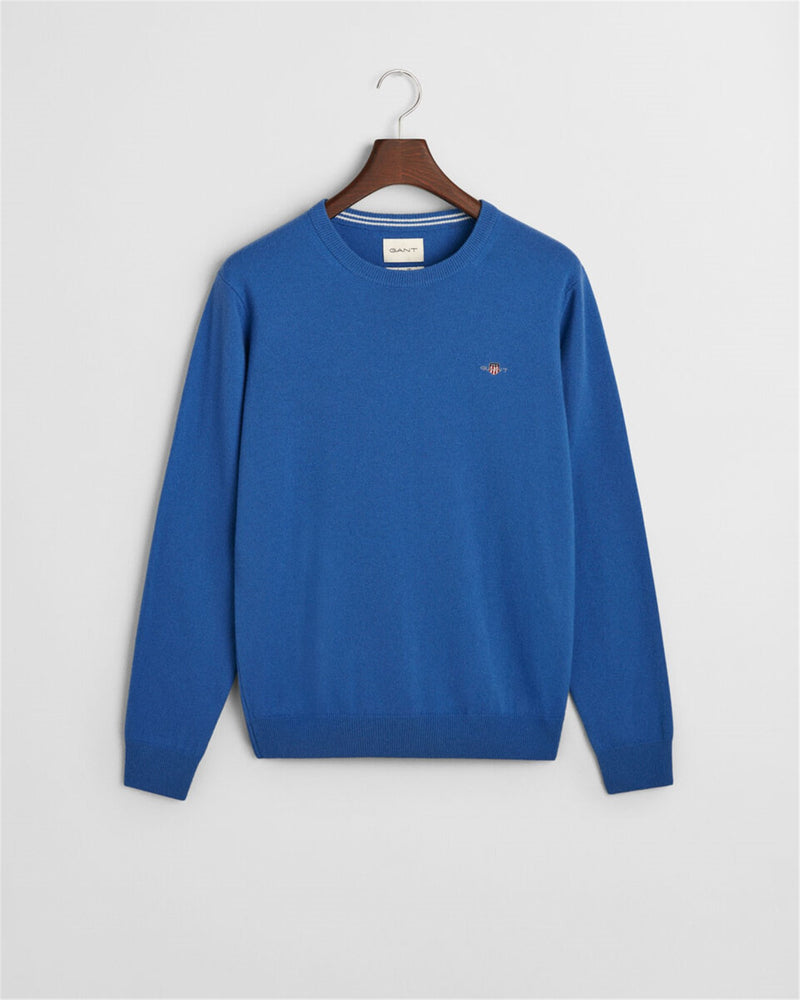 Gant Men's Sweater Light Blue - SUPERFINE LAMBSWOOL C-NECK