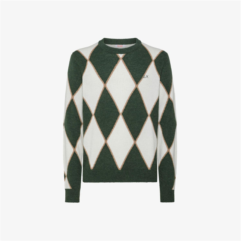 SUN68 Maglioni Uomo Verde - ROUND ARGYLE