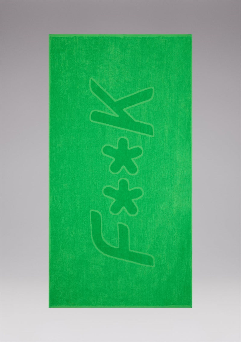 F**K Unisex Green Beach Towel - TERRY TOWEL