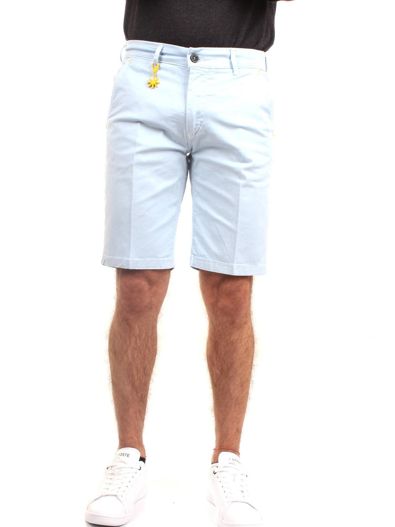 MANUEL RITZ Men's Bermuda Shorts Light Blue - DYED BERMUDA