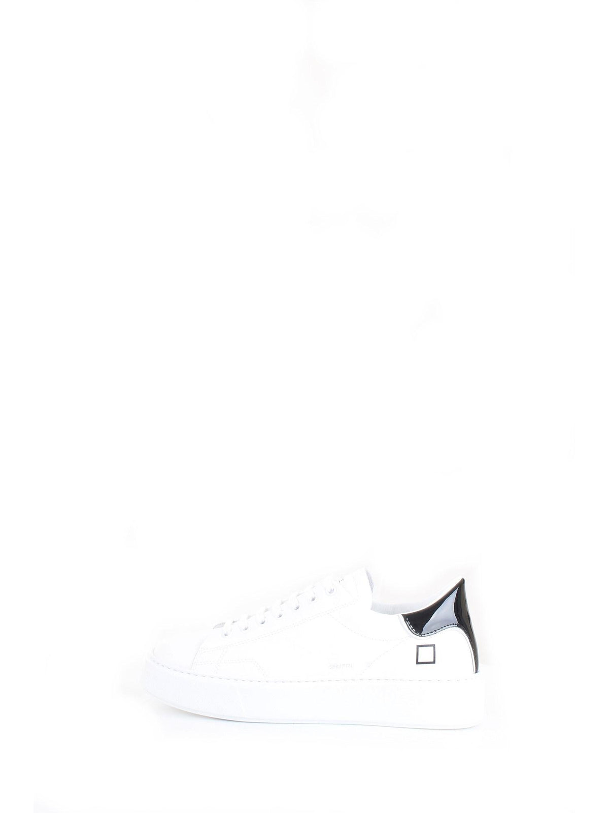 DATE Women's White Sneakers - SFERA PATENT WHITE-BLACK