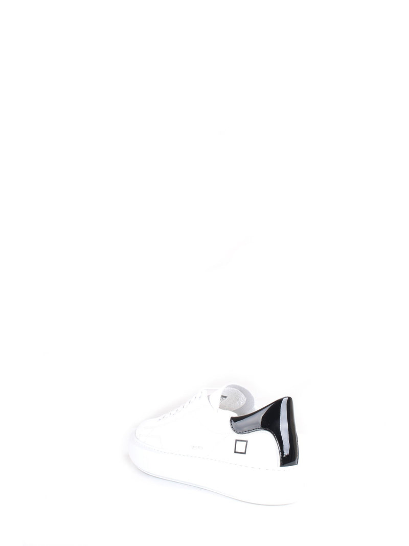 DATE Women's White Sneakers - SFERA PATENT WHITE-BLACK