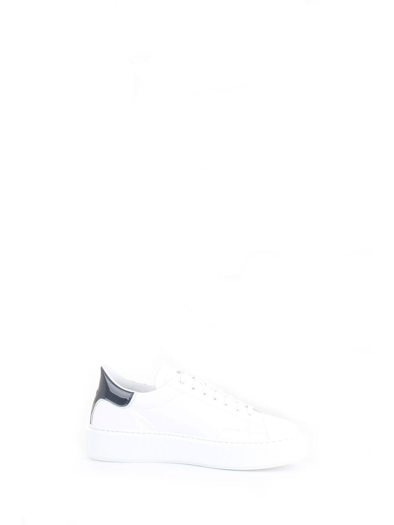DATE Women's White Sneakers - SFERA PATENT WHITE-BLACK