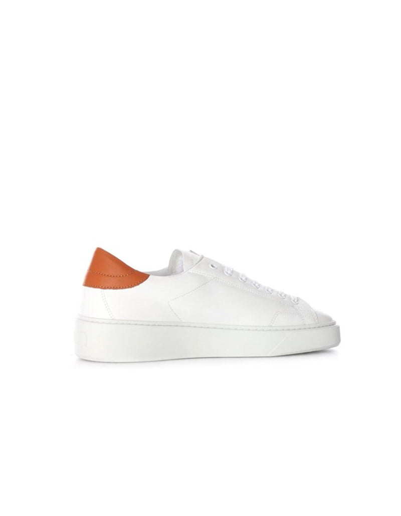DATE Men's White Sneakers - LEVANTE CALF WHITE-BRICK