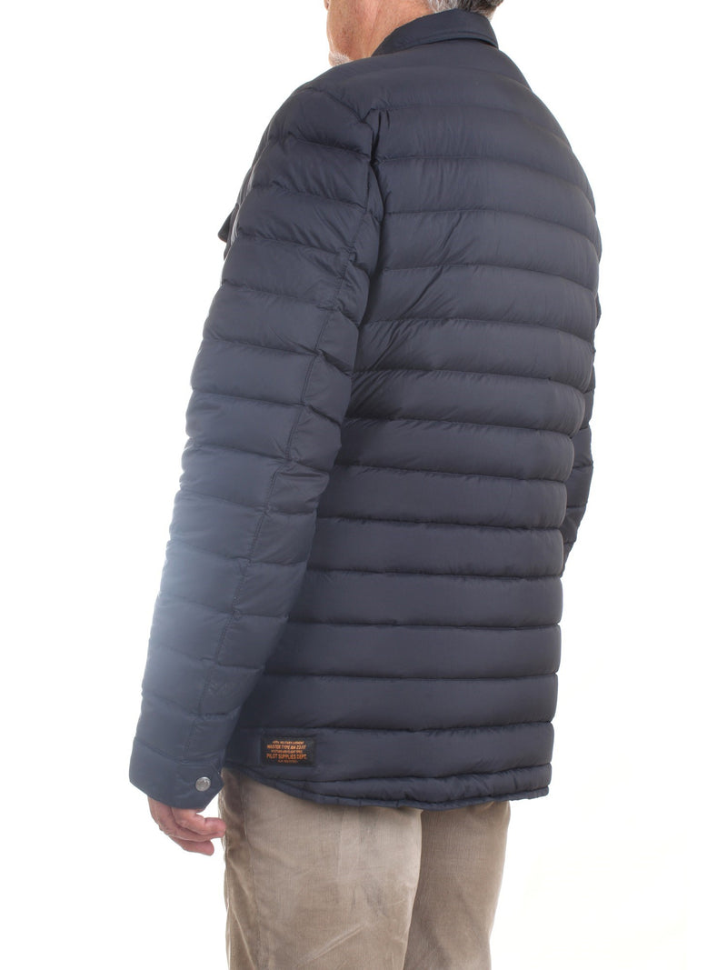 AERONAUTICA MILITARE Men's Blue Down Jacket - 100-Gram Goose Down Shirt Jacket