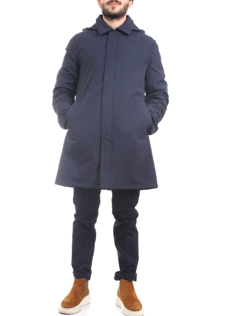 MANUEL RITZ Men's Blue Coat - SLIM SOFT SHELL PADDED TRENCH