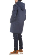 MANUEL RITZ Men's Blue Coat - SLIM SOFT SHELL PADDED TRENCH