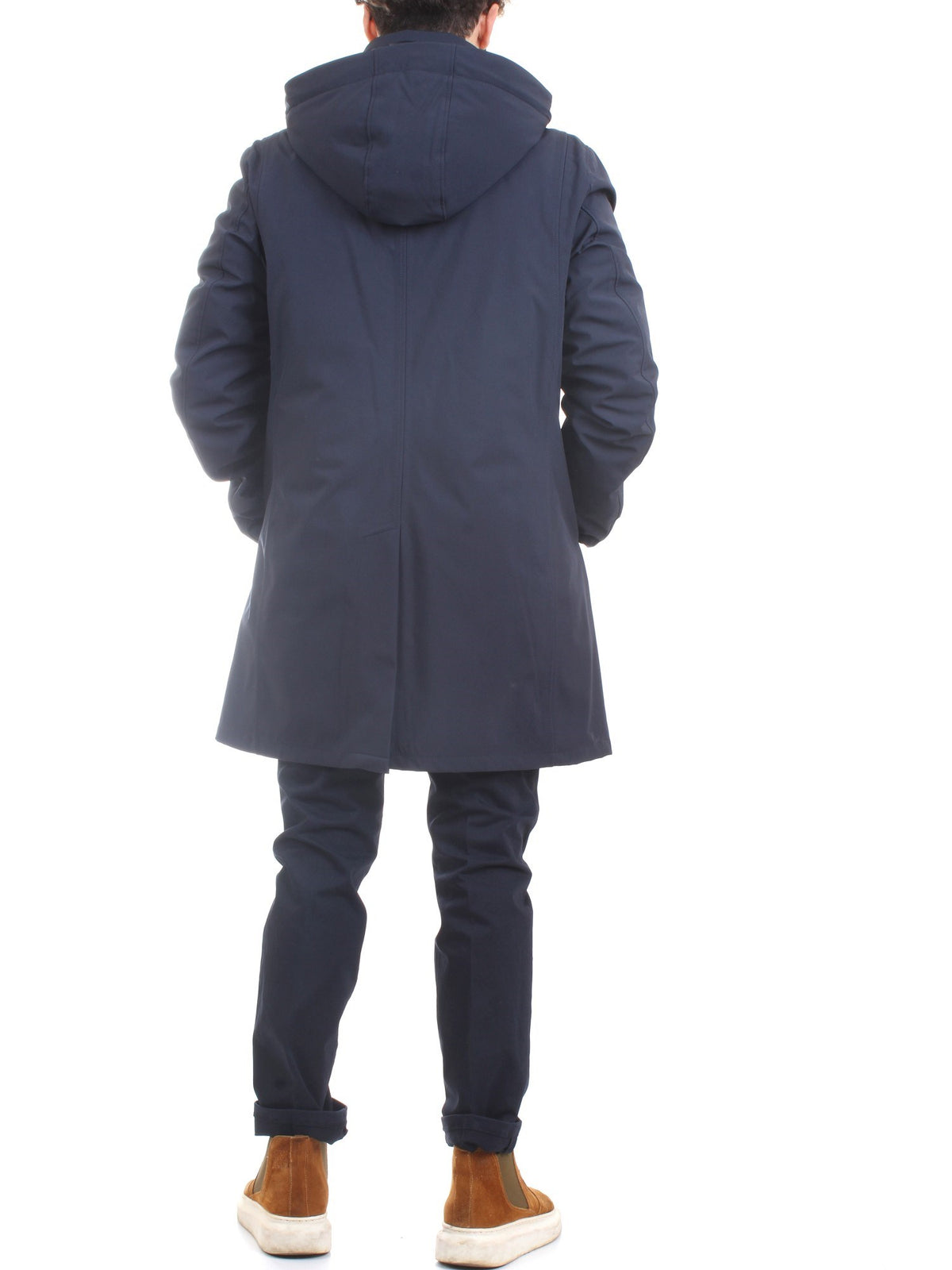 MANUEL RITZ Men's Blue Coat - SLIM SOFT SHELL PADDED TRENCH