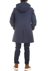 MANUEL RITZ Men's Blue Coat - SLIM SOFT SHELL PADDED TRENCH