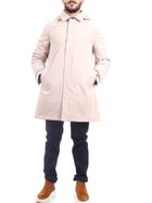 MANUEL RITZ Men's Beige Coat - Slim Soft Shell Padded Trench Coat