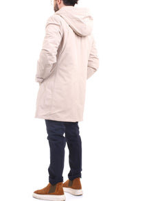 MANUEL RITZ Men's Beige Coat - Slim Soft Shell Padded Trench Coat