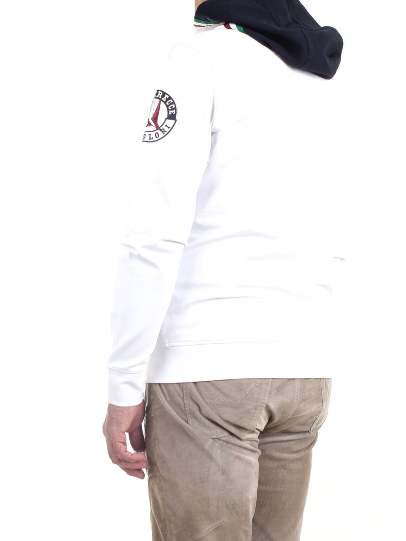 AERONAUTICA MILITARE Men's White Sweatshirt - TRICOLOR FRECCE HOODIE