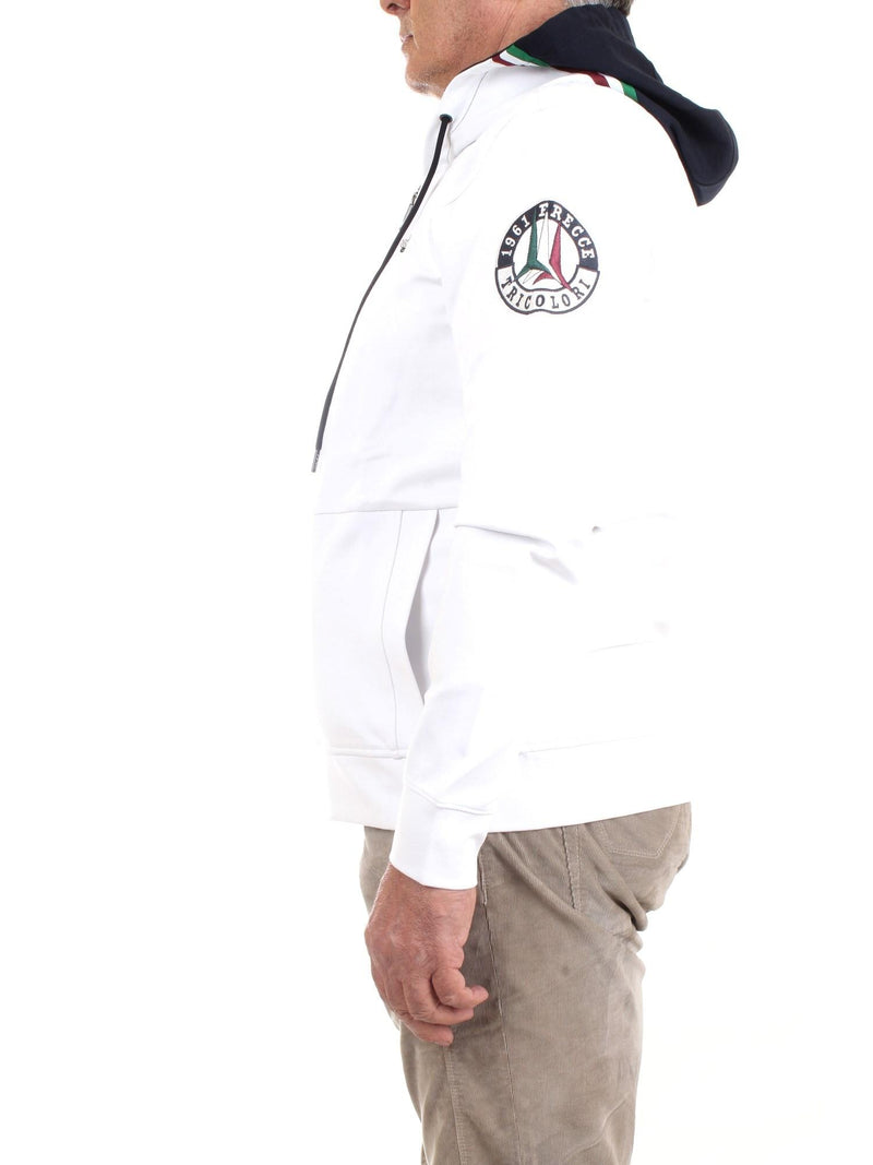 AERONAUTICA MILITARE Men's White Sweatshirt - TRICOLOR FRECCE HOODIE