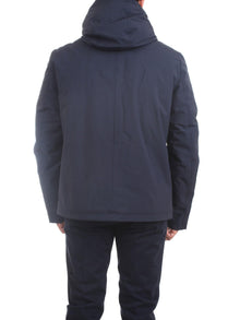 MANUEL RITZ Men's Blue Jacket - HOODED JACKET