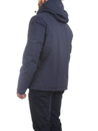 MANUEL RITZ Men's Blue Jacket - HOODED JACKET