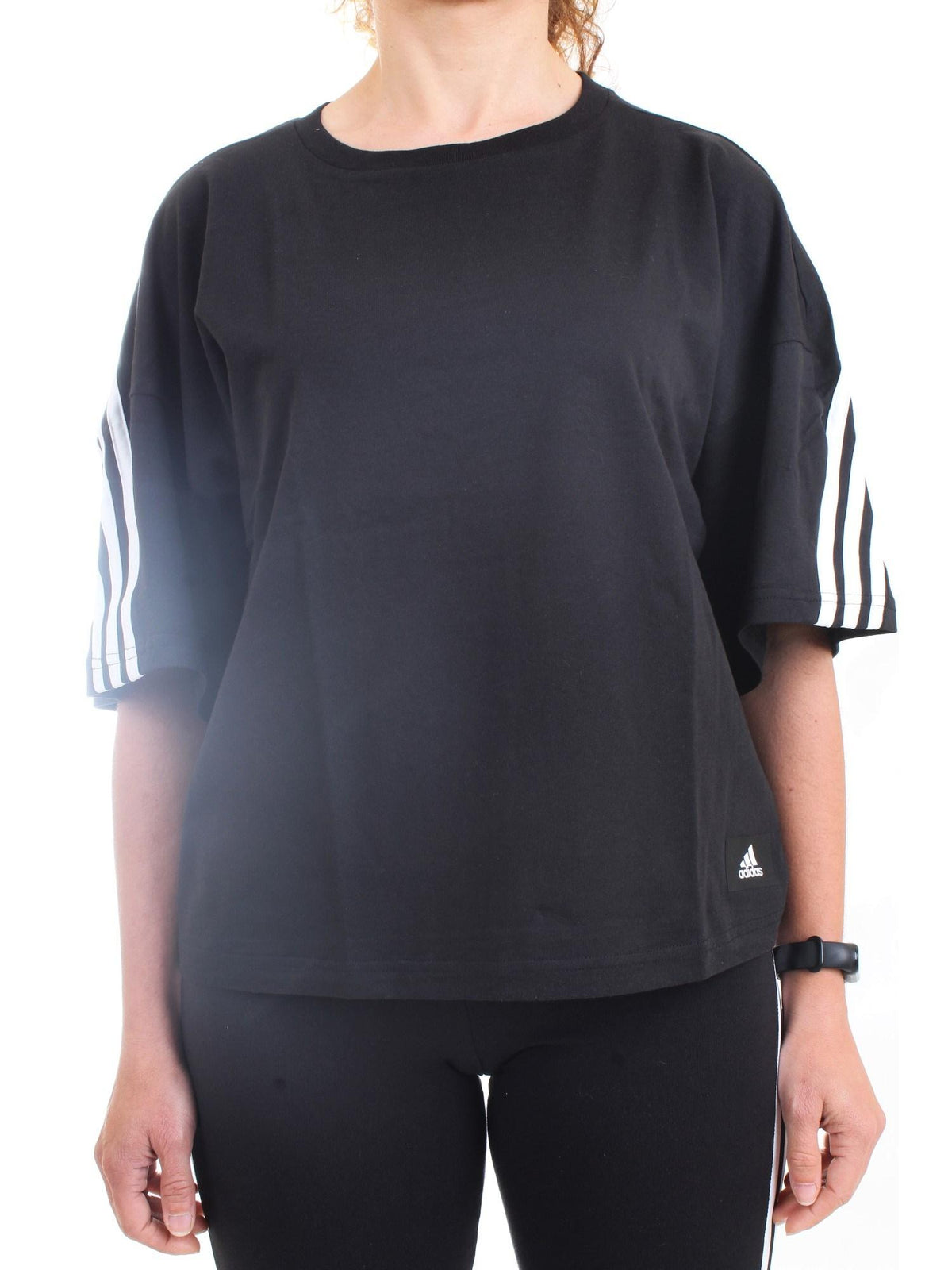 ADIDAS PERFORMANCE T-Shirt Donna Nero - SPORTSWEAR FUTURE ICONS 3-STRIPES