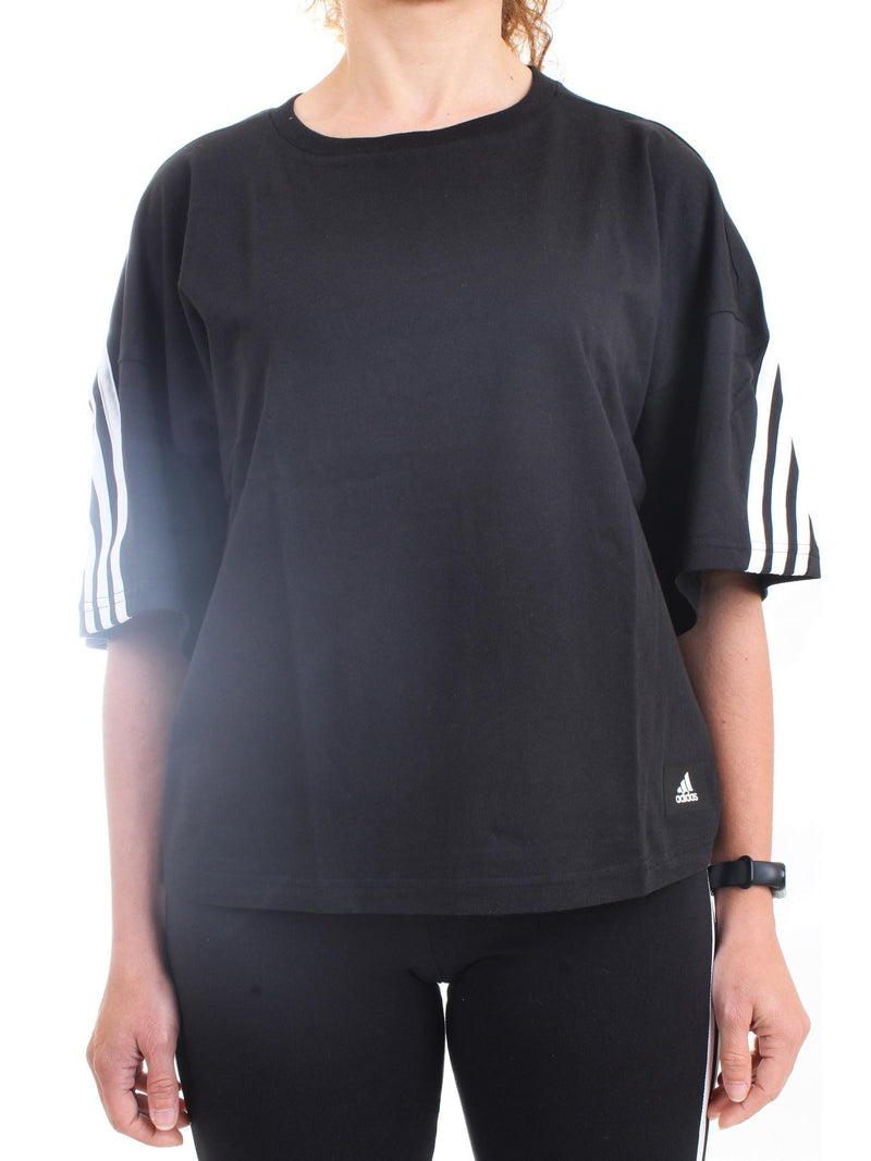 ADIDAS PERFORMANCE T-Shirt Donna Nero - SPORTSWEAR FUTURE ICONS 3-STRIPES