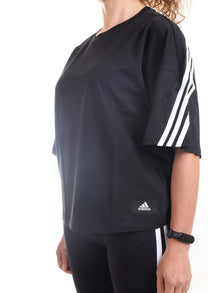 ADIDAS PERFORMANCE T-Shirt Donna Nero - SPORTSWEAR FUTURE ICONS 3-STRIPES